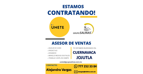 empleos de lider de ventas en Grupo Salinas